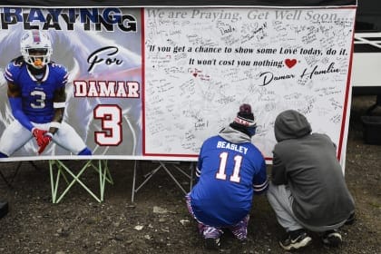 Bills Mafia honors Hamlin with giant get-well card, more