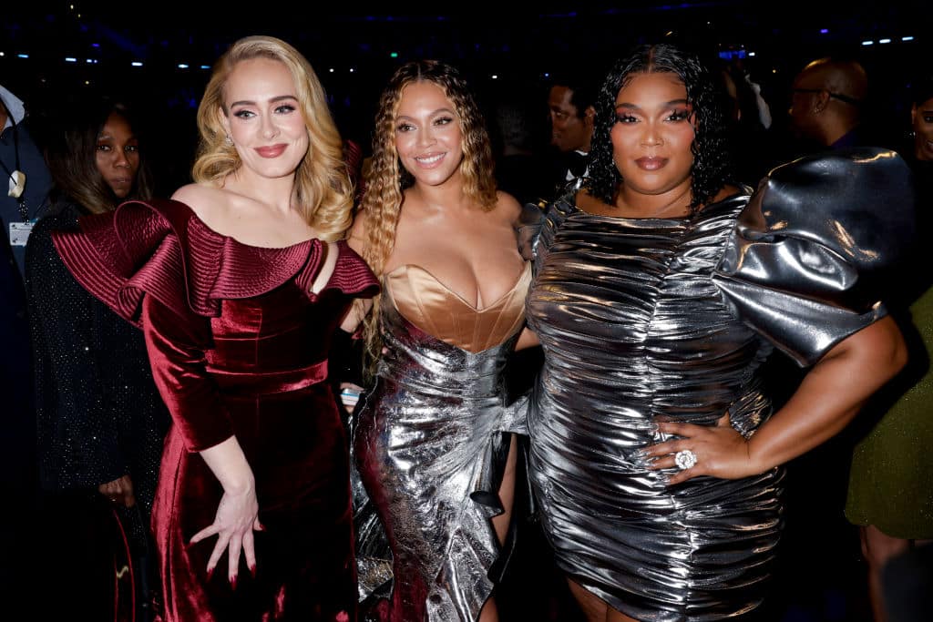 Adele, Beyonce and Lizzo at THE 65TH ANNUAL GRAMMY AWARDS - Getty Images