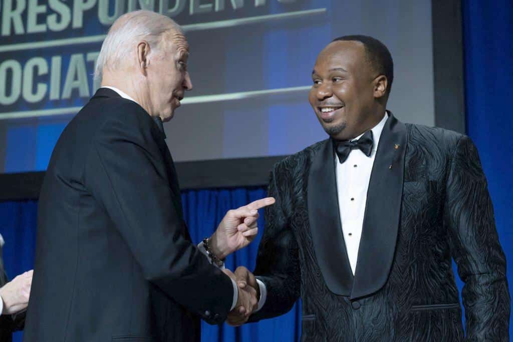 Joe Biden & Roy Wood Jr (at 2023 White House Correspondents Dinner) - GettyImages