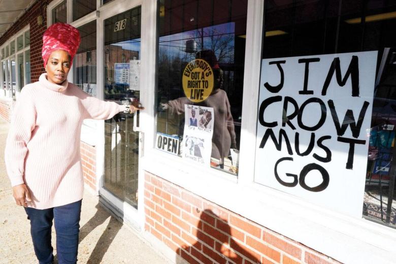 Maati Jone Primm, owner of Marshall’s Music & Bookstore in downtown Jackson, Miss., speaks about how proposals by the majority-white Mississippi Legislature would affect governance of the state’s majority-Black capital city. “It’s a land grab. It’s a resource grab,” Primm said. “It’s a way to disempower Jackson and its citizens, for its citizens not to have a say.”