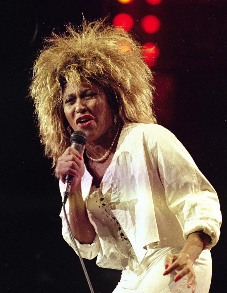 FILE - Tina Turner performs at New York's Madison Square Garden on Aug. 1, 1985. Turner, the unstoppable singer and stage performer, died Tuesday, after a long illness at her home in Küsnacht near Zurich, Switzerland, according to her manager. She was 83. (AP Photo/Ray Stubblebine, File)