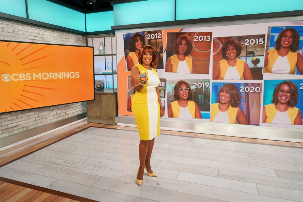 Gayle King in yellow dress on CBS Mornings