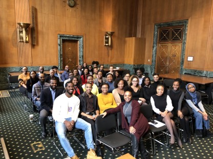 SBLSC 2018-2019 Executive Board Members: Yasmin Nelson, Zarinah Mustafa, Donald Pollard, Alexander Afranie, Yemisi Egbewole, Jonathan Carter, Bianca Brown, Courtney Brunson, Alyssa Brokington and Kameelah Pointer