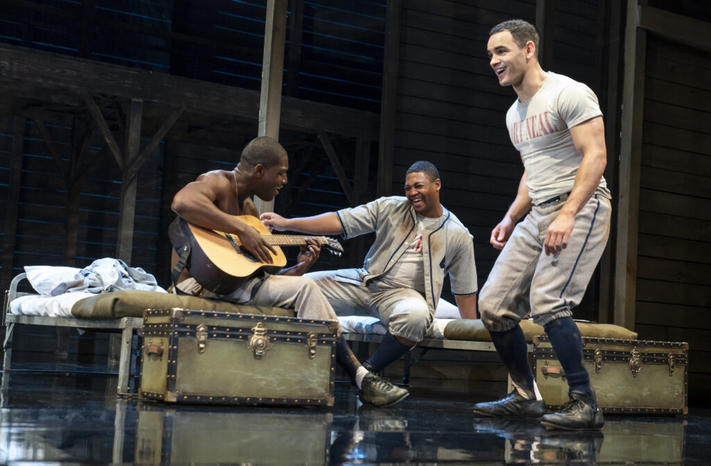 (From L) Sheldon D. Brown, Branden Davon Lindsay, and Will Adams in “A Soldier's Play” playing at Center Theatre Group / Ahmanson Theatre May 23 through June 25, 2023.<br />Photo by Joan Marcus