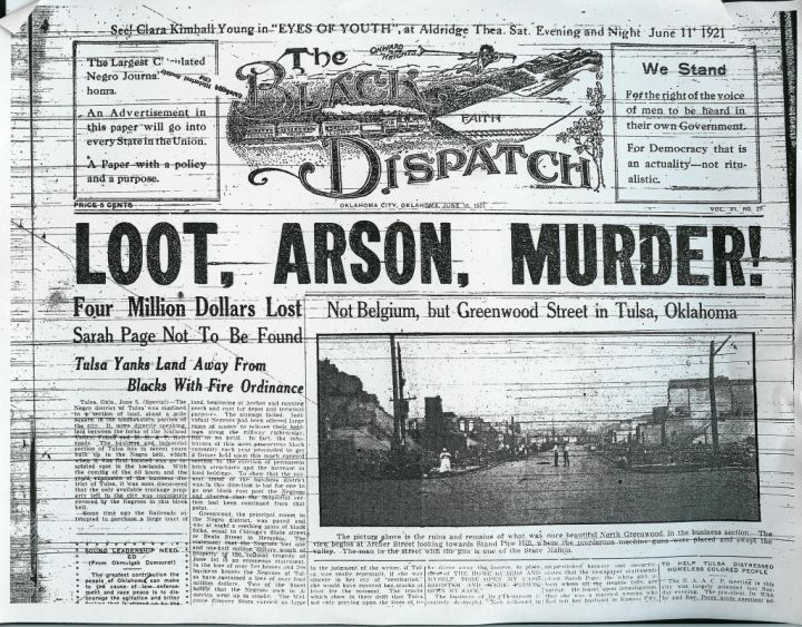 The Black Dispatch Front Page, June 10, 1921