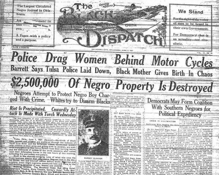 The Black Dispatch Front Page, June 1, 1921