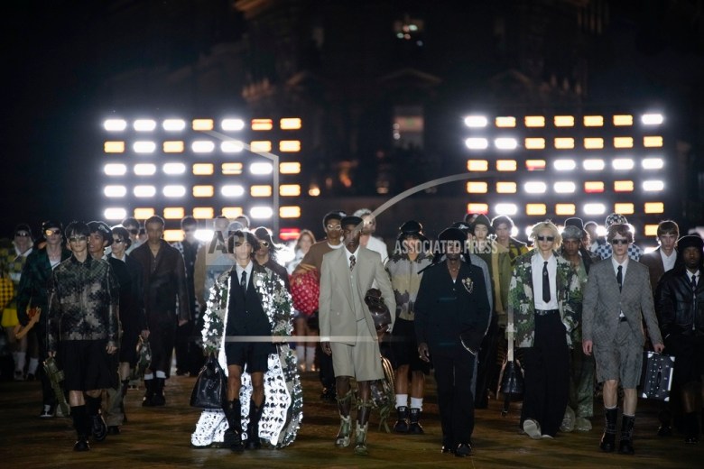 Models wear creations for Louis Vuitton