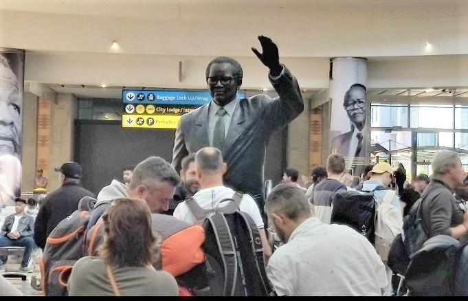 Oliver Tambo statute at the international airport in South Africa named after him