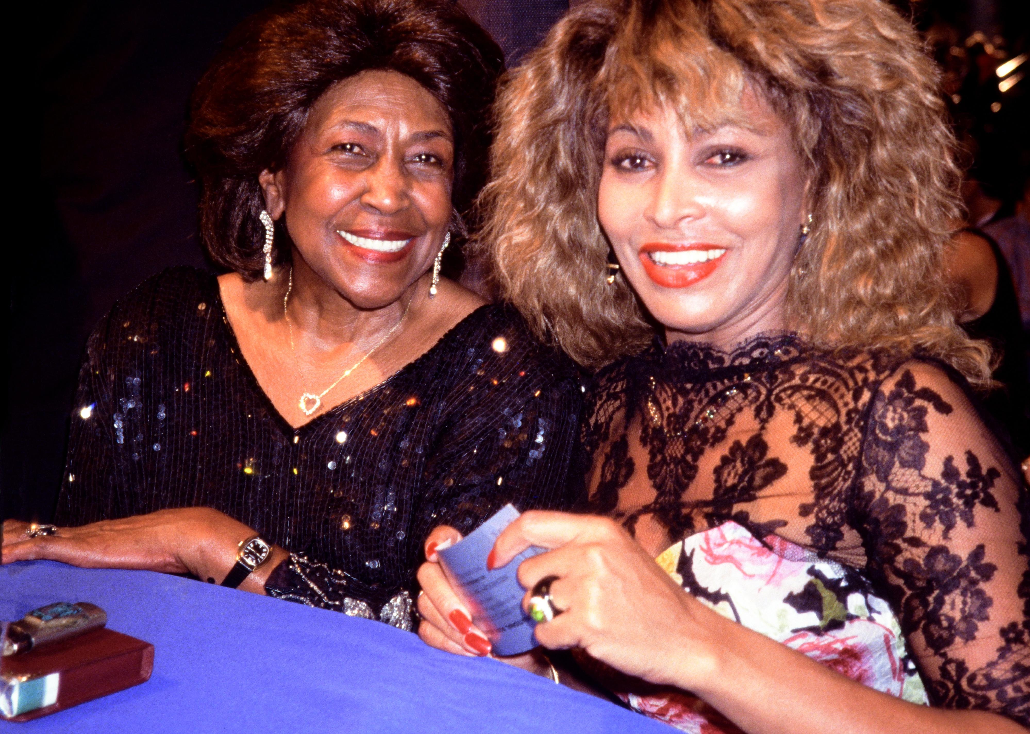 Tina Turner and her mother Zelma pose for a photograph in London - Dave Hogan // Getty Images