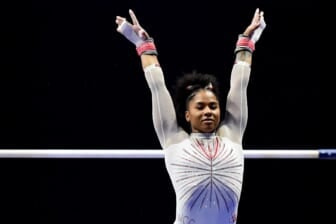 UCLA gymnast Jordan Chiles receives a perfect 10 score