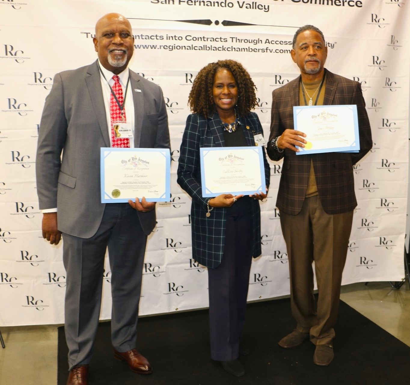 Kevin-Harbour-LaRita-Shelby-James-Brady-honored-by-Regional-Cal-Black-Chamber-SVF-June-2023.