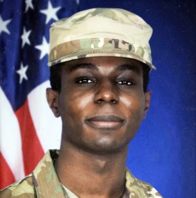 A portrait of American soldier Travis King