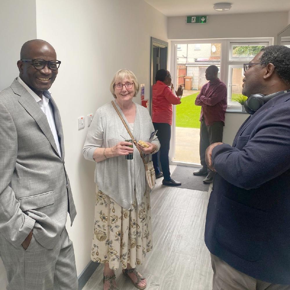 Toyin Salami - Chief executive at Centrust Homes and Clear Horizon Director with guests at the grand opening