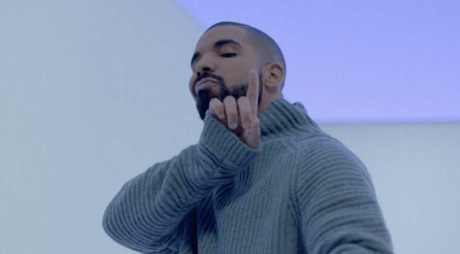 Drake lifts a pointer finger