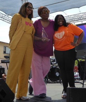 Congresswoman Sydney Kamlager Dove, Macy Gray and Tanisha Hall: Photo Credit, Ricky Richardson