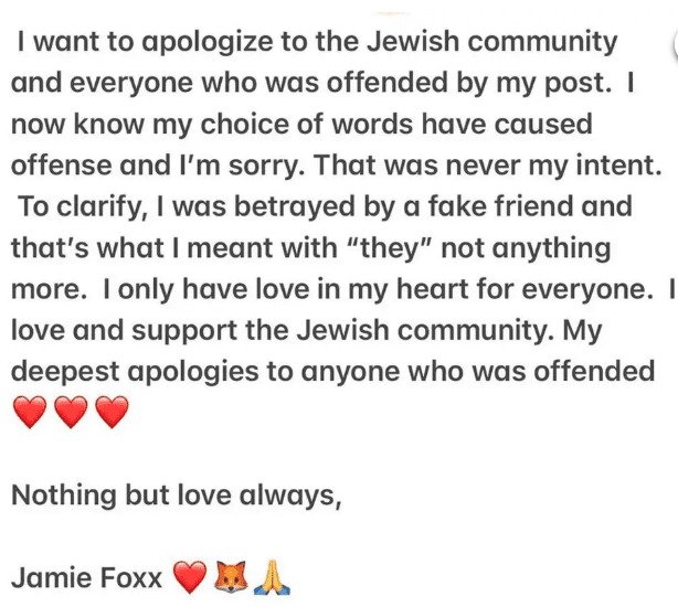 Did Jamie Foxx need to apologize for 'alleged' antisimetic rant?