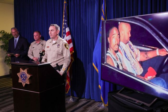 Las Vegas Police Department Holds News Conference On Arrest In 1996 Murder Of Tupac Shakur