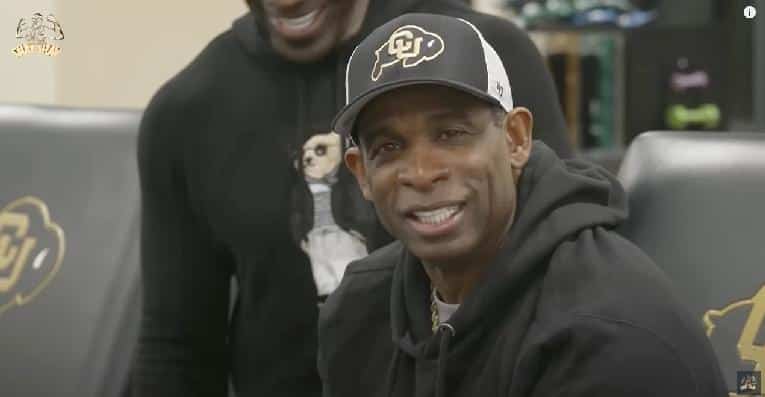 Deion Sanders and Shannon Sharpe (bgrd laughing) - screenshot