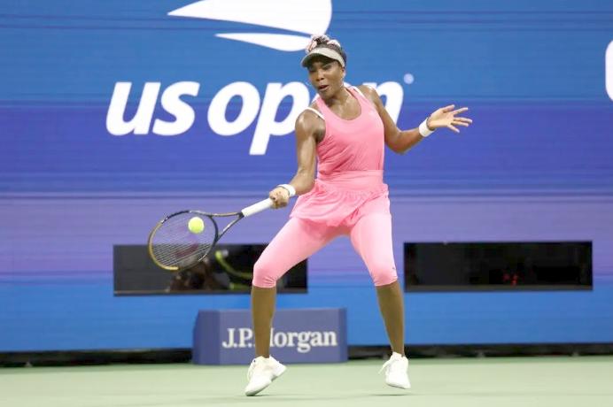 Venus Williams in action during a women's singles match at the 2023 US Open - (Simon Bruty/USTA)