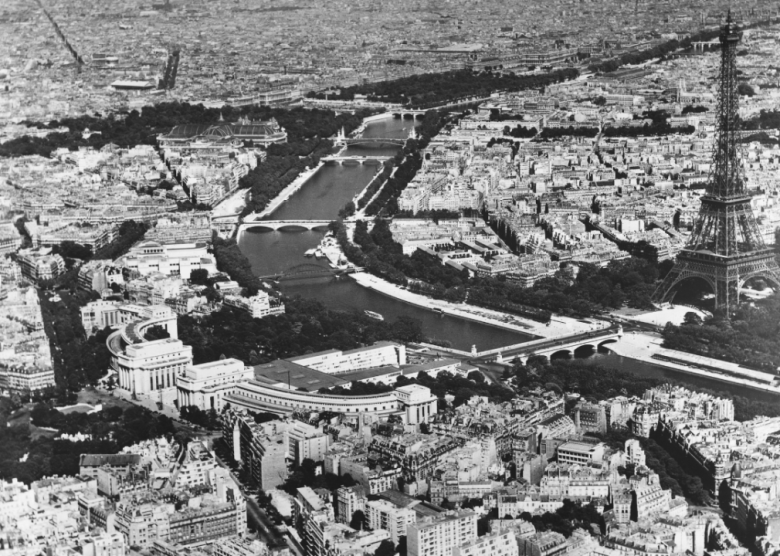 Aerial view of Paris.