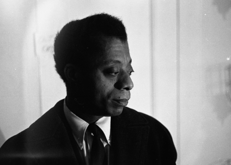 James Baldwin backstage at the American National Theater and Academy Playhouse.