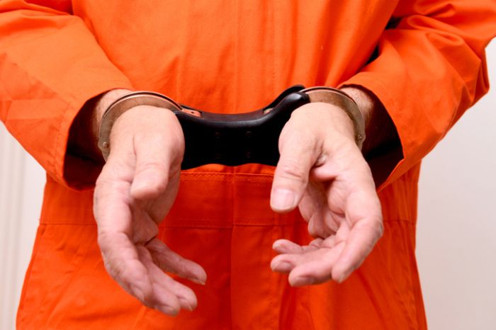 Prisoner in handcuffs