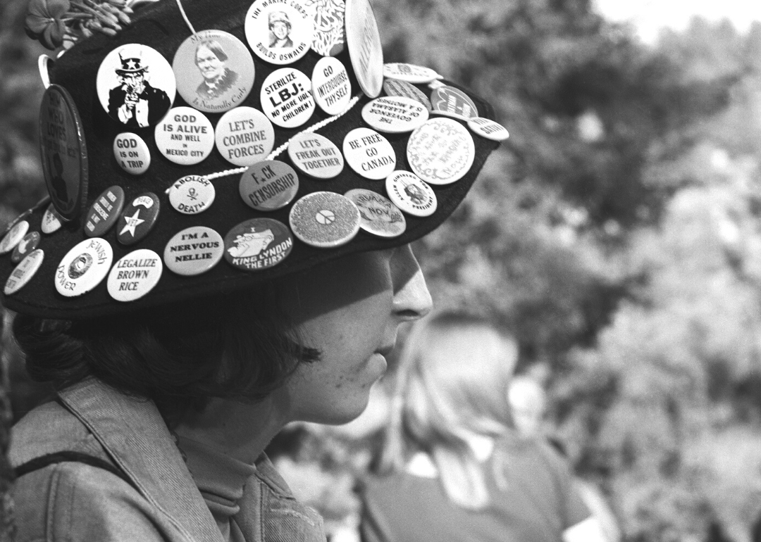 Hippies gathered at a ‘love-in.'