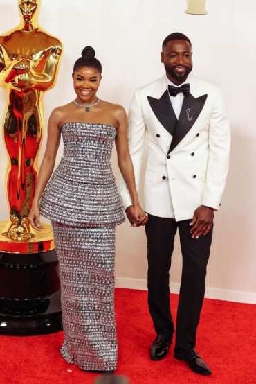 Gabrielle Union and Dwayne Wade at the 96th Annual Oscars held at Ovation Hollywood on March 10, 2024 in Los Angeles, California. (Photo by Lexie Moreland/WWD via Getty Images)