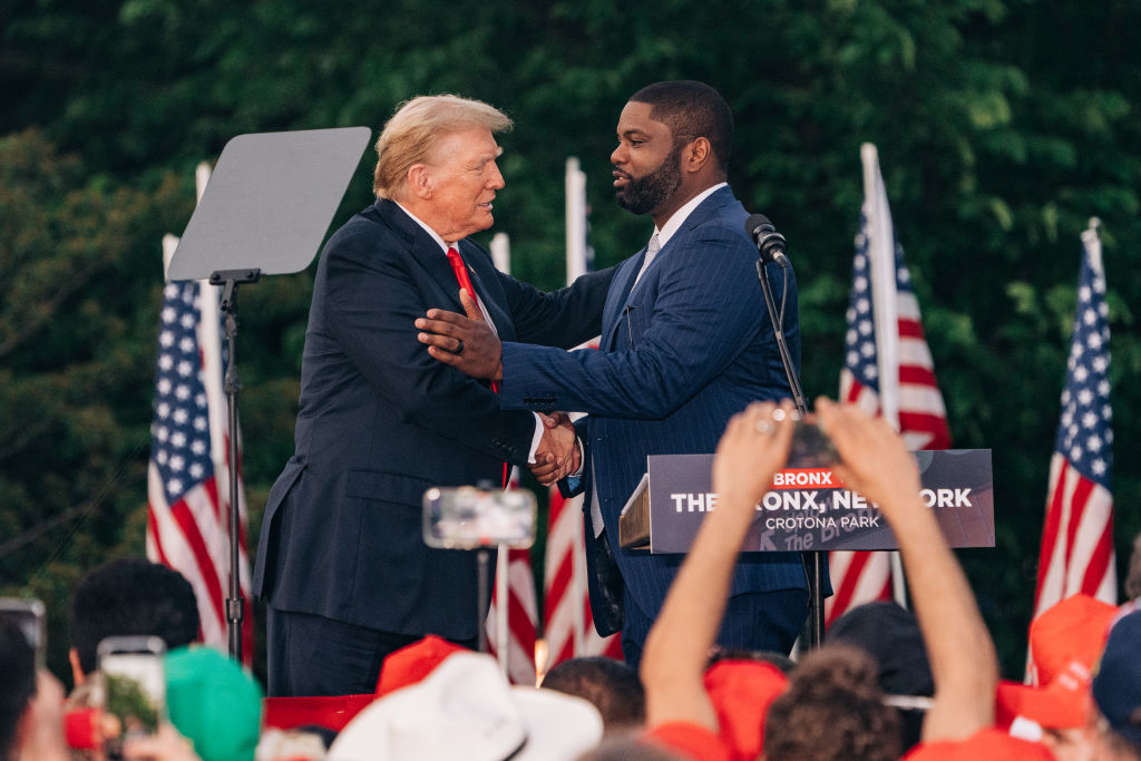 MANHATTAN, NY - MAY 23 : Former President Donald Trump greets