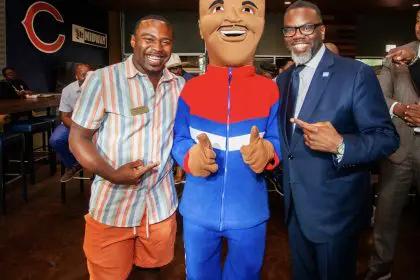 Mayor Brandon Johnson celebrates Father's Day at Soldier Field in Chicago