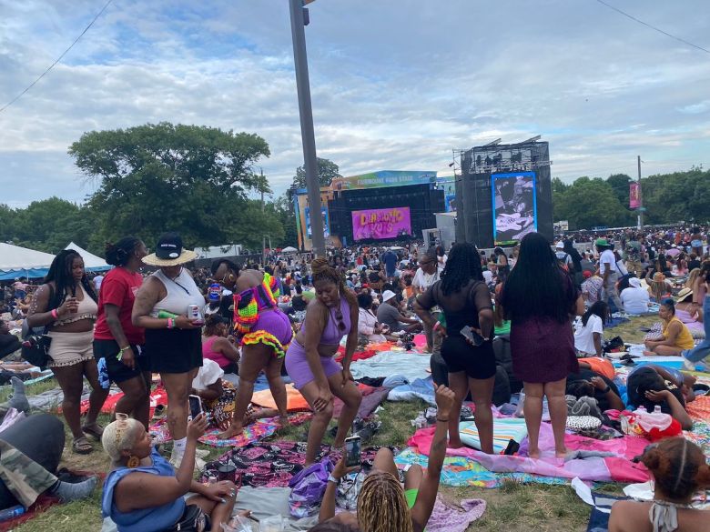 Fans dance at Roots Picnic 2024. (Brigette Squire/The Washington Informer)