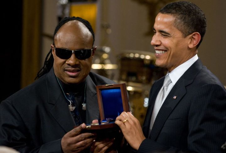 Obama and Stevie Wonder