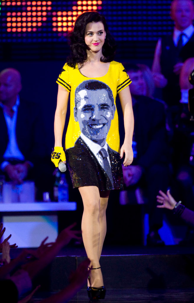 Katy Perry sports an Obama T-shirt at the 2008 MTV Europe Music Awards Show