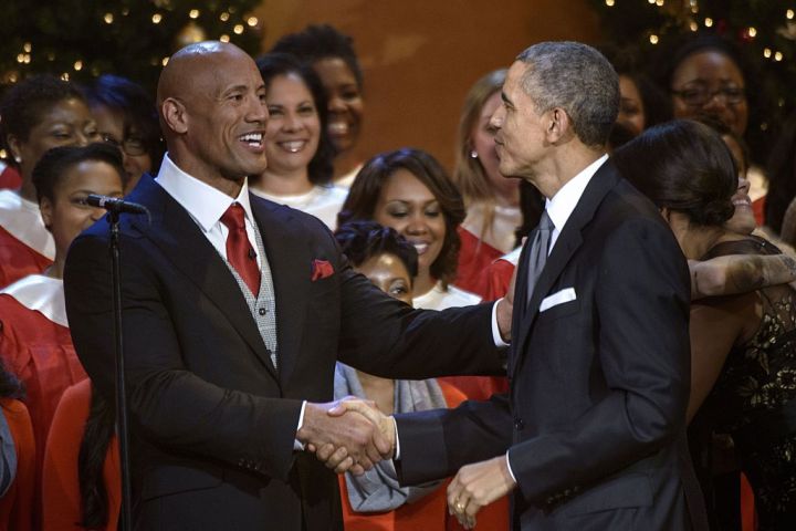 Obama and Dwayne Johnson