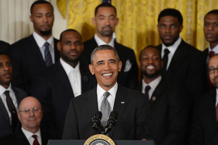 Obama with the Miami Heat