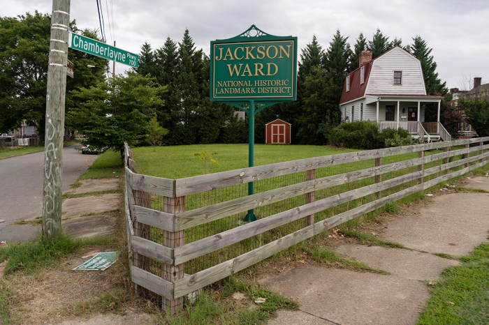 The intersection of Chamberlayne Parkway in Jackson Ward in Richmond, Virginia